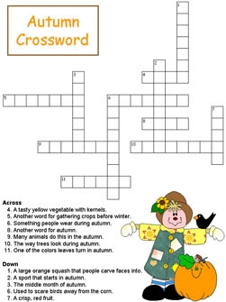 Free Printable Fall Crossword Puzzles