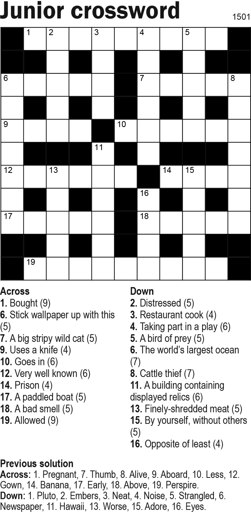 General Knowledge Crossword Printable Printable Word Searches