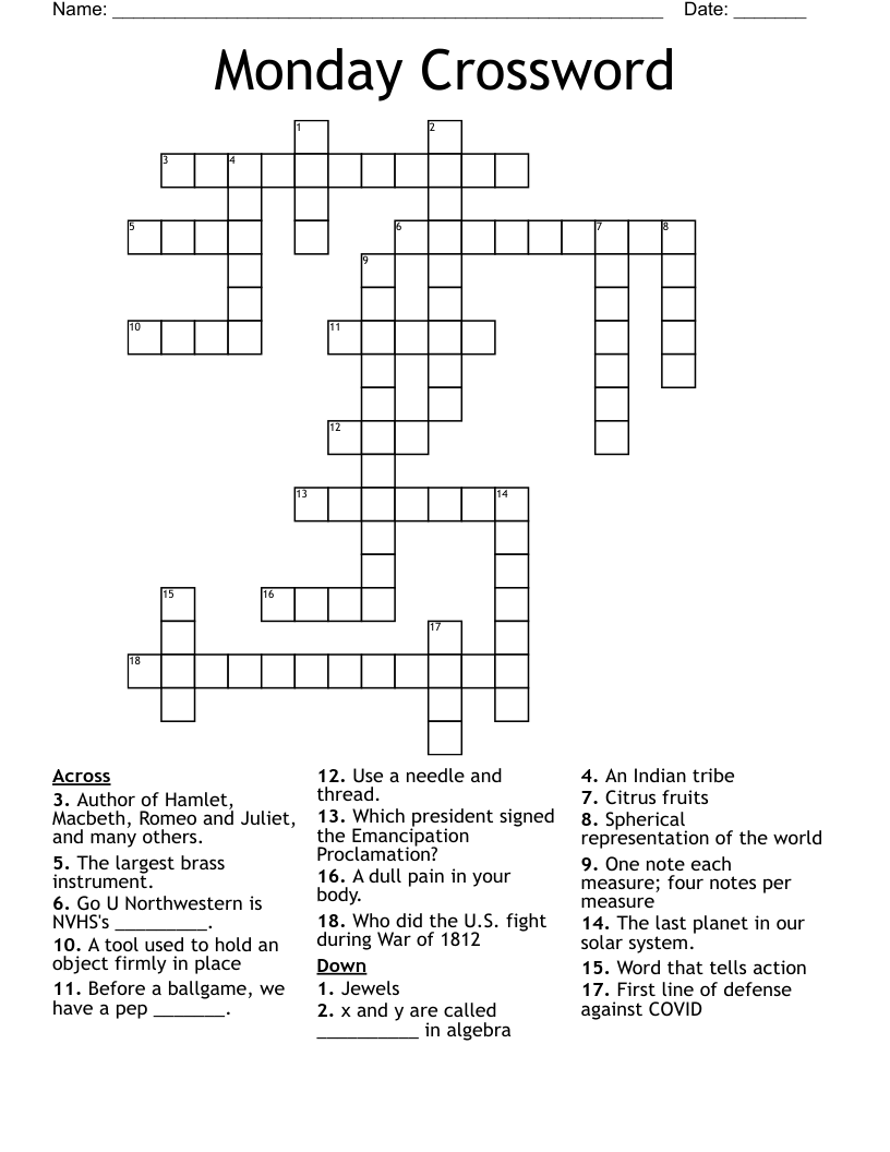 Monday Crossword WordMint