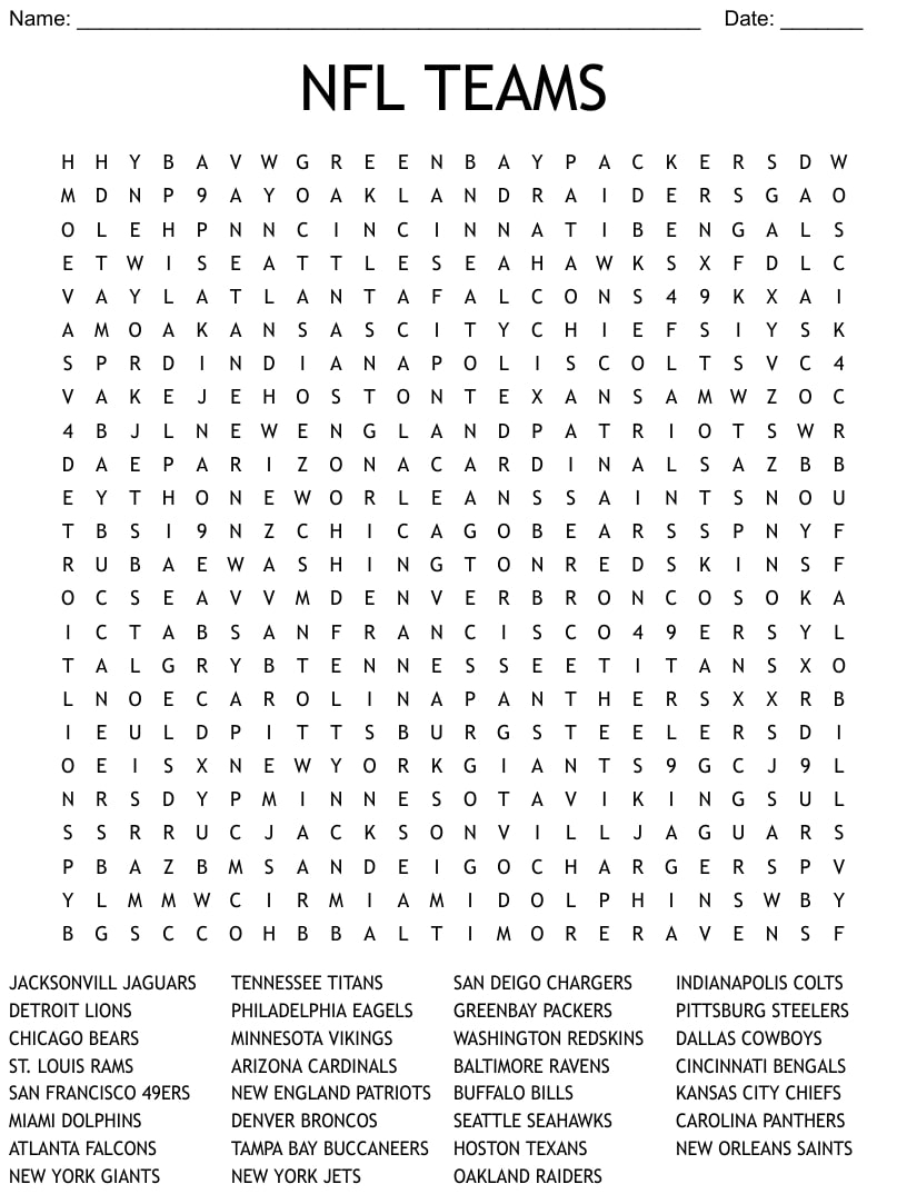NFL Football Crossword Puzzles Printable With Answers Printable JD