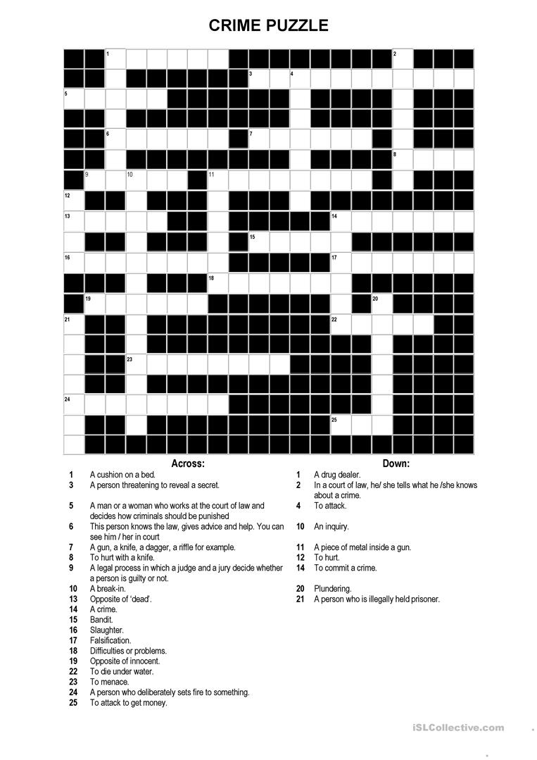 Printable Intermediate Crossword Puzzles Printable Crossword Puzzles
