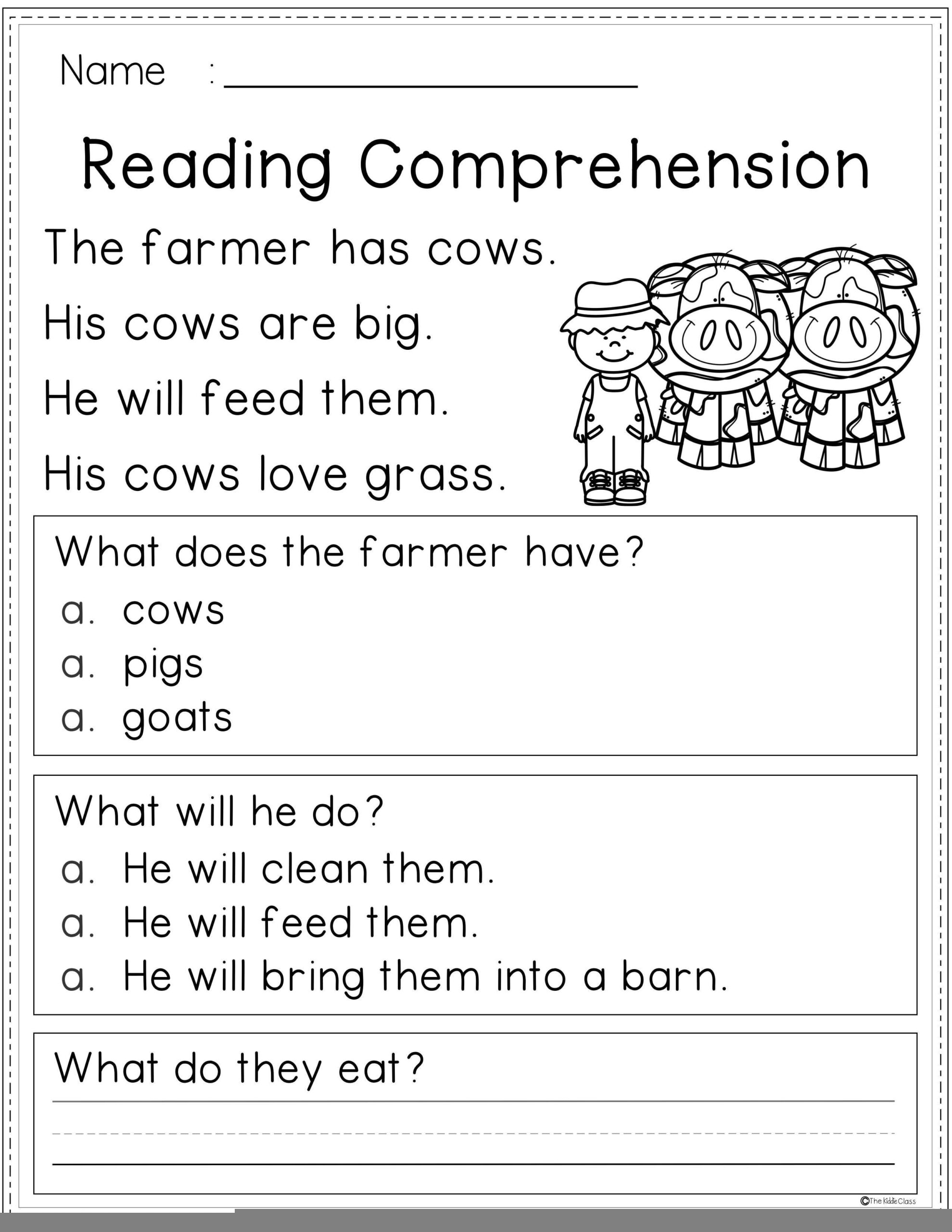 1st Grade Reading Comprehension Worksheets Multiple Choice Reading 