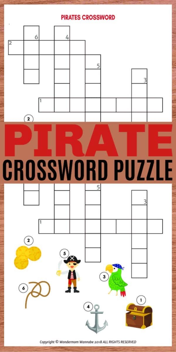 A Pirates Crossword Puzzle For Kids Is The Perfect Printable Activity 