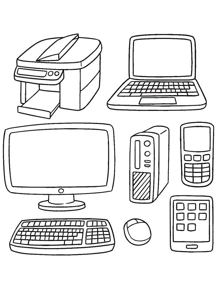 An Image Of Computer Equipment Coloring Page