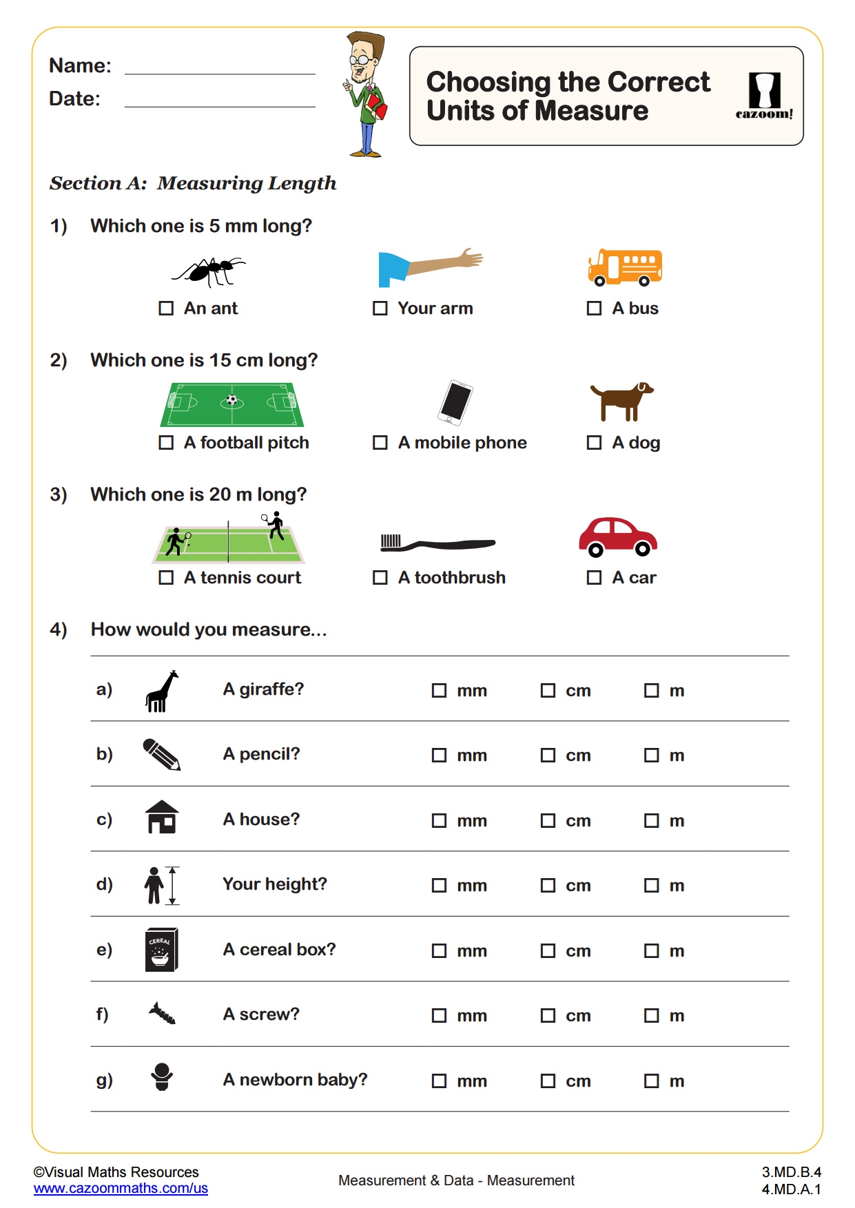 Choosing The Correct Units Of Measure 2nd Grade PDF Measurement 