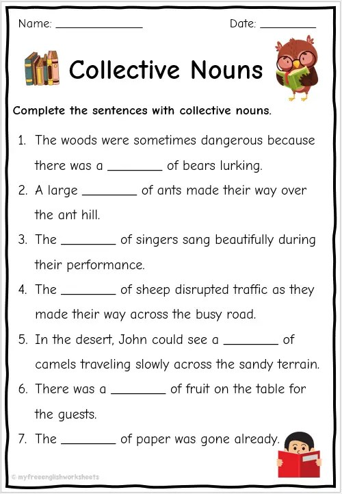 Collective Nouns Worksheets 15 Worksheets Worksheets Library