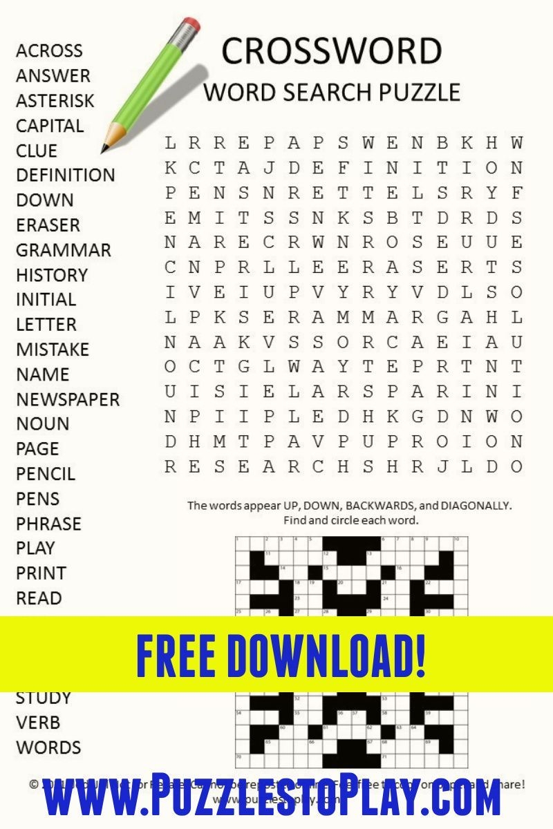 Crossword Word Search Puzzle Free Printable Crossword Puzzles