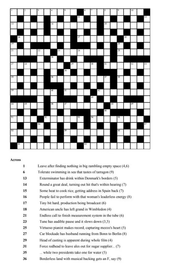 Difficult Challenging Crossword Puzzles