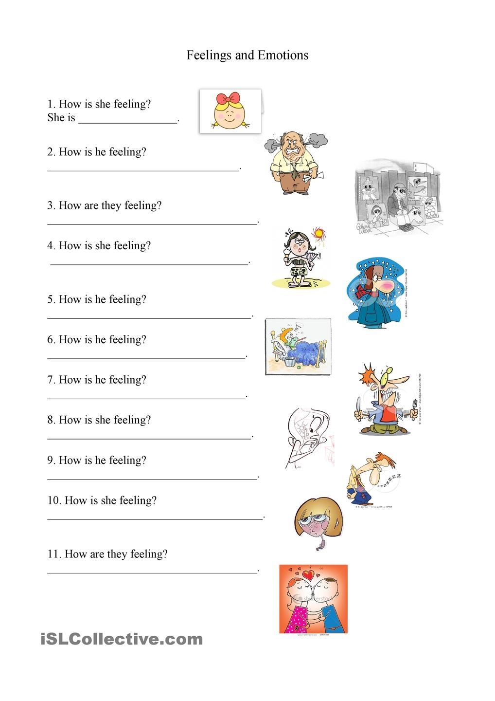 Feelings And Emotions Worksheets Free Printable Coloring Pages