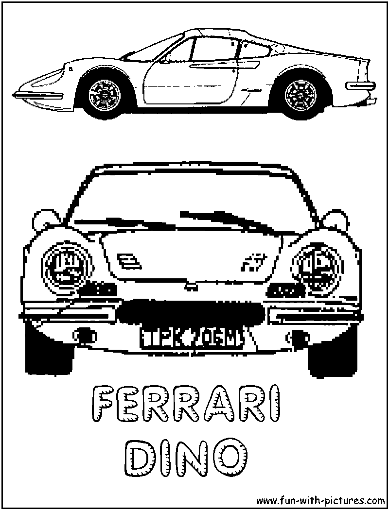 Ferrari Dino Coloring Page