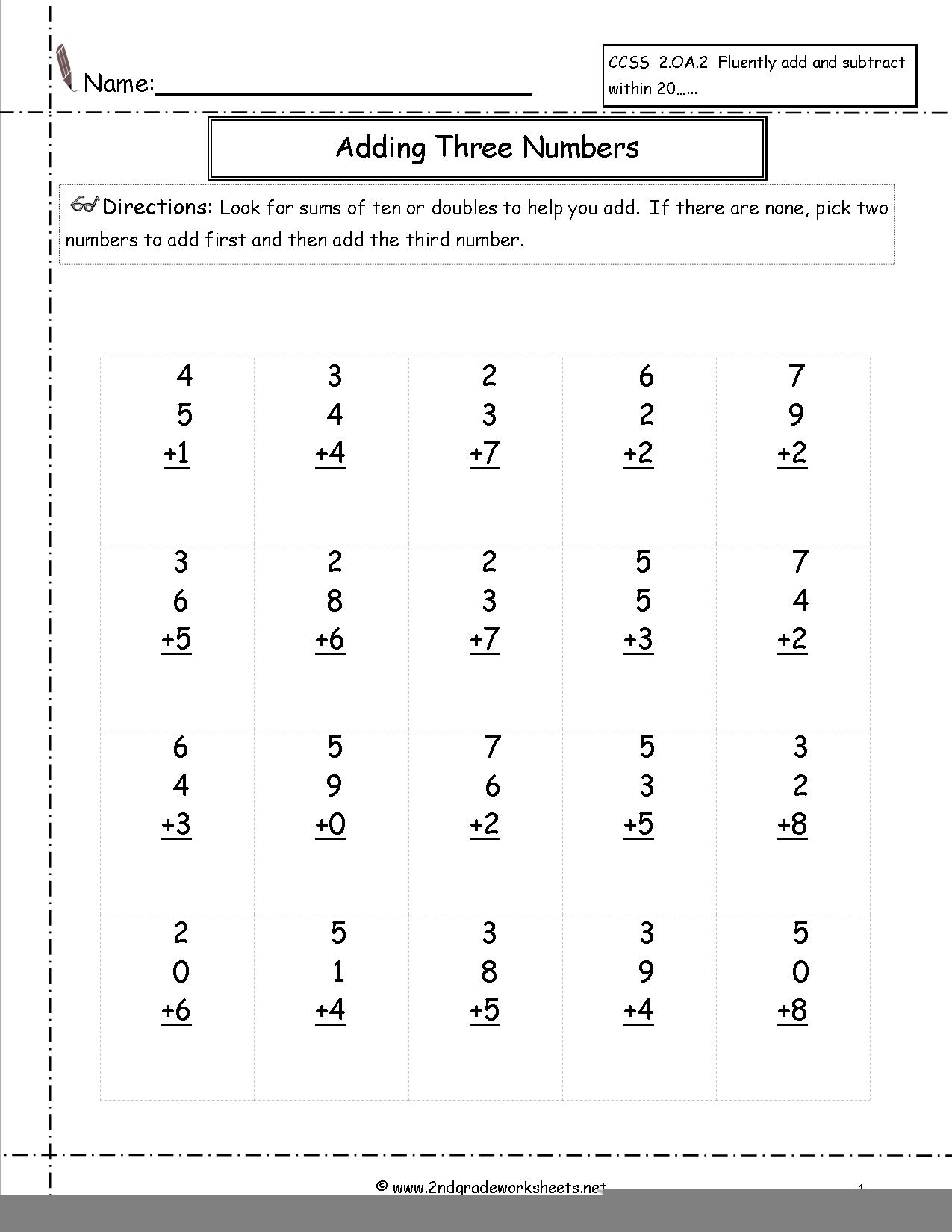 Free Math Worksheets And Printable Math Activities For Elementary 