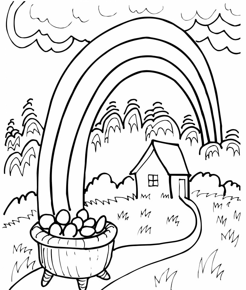 House And Rainbow Coloring Page Free Printable Coloring Pages For Kids