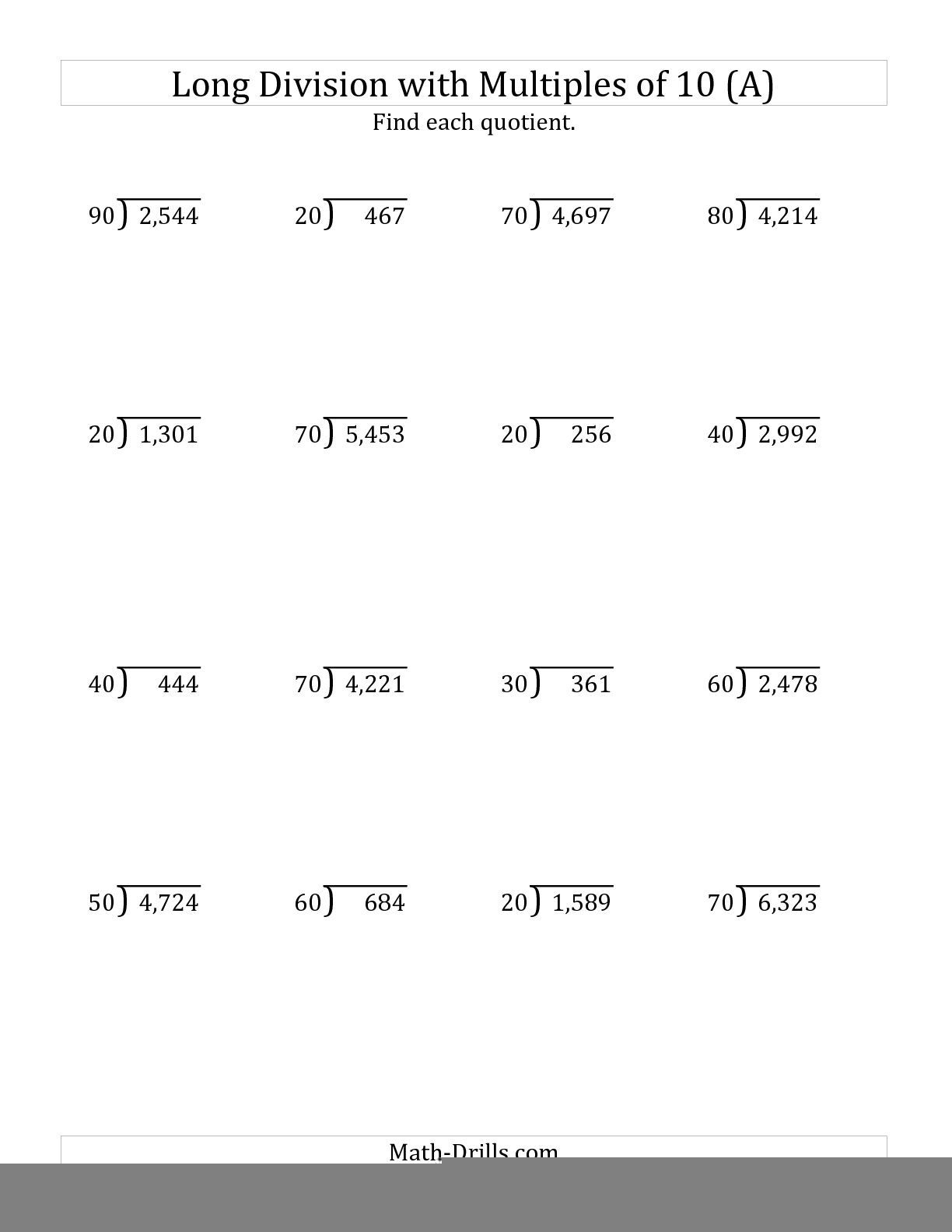 Long Division Worksheets Kuta Long Division Worksheets