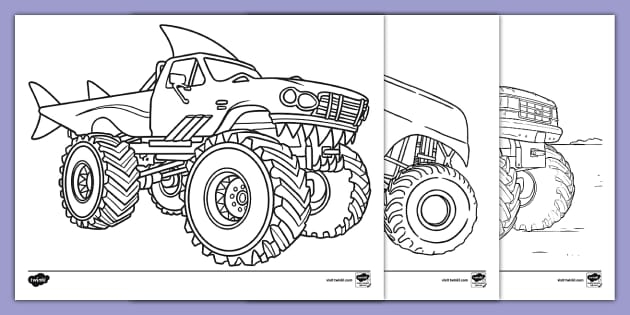 Monster Truck Colouring Pages Printable Monster Truck