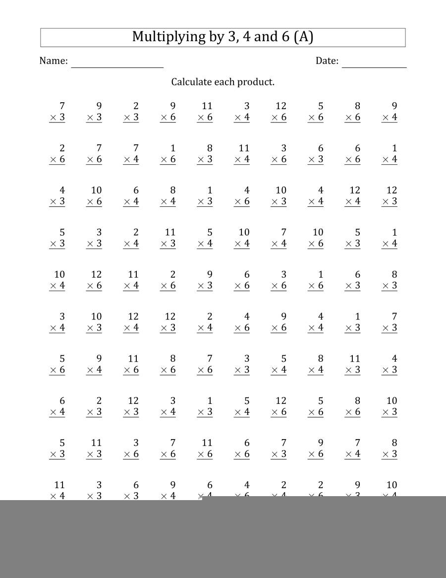 Multiplication X3 Worksheets AlphabetWorksheetsFree
