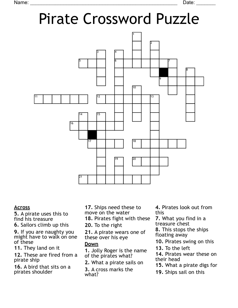 Pirate Boy Crossword Puzzle For Kids Free Printable P Vrogue co