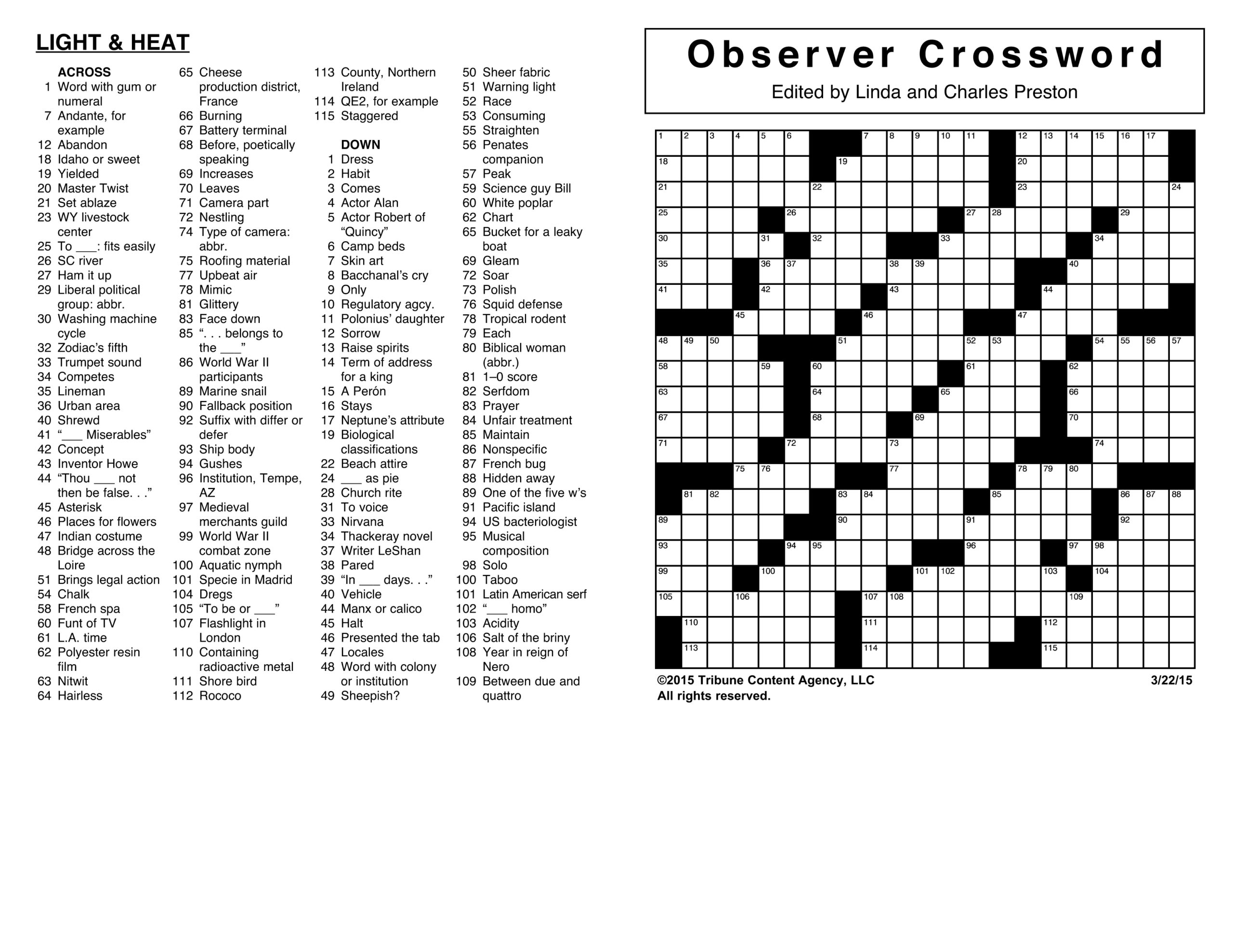 Star Tribune Crossword Puzzle Printable Printable Printable Crossword 