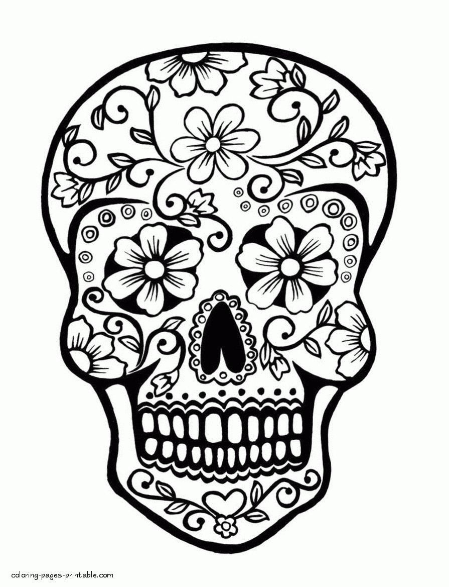 Sugar Skull Coloring Pages COLORING PAGES PRINTABLE COM