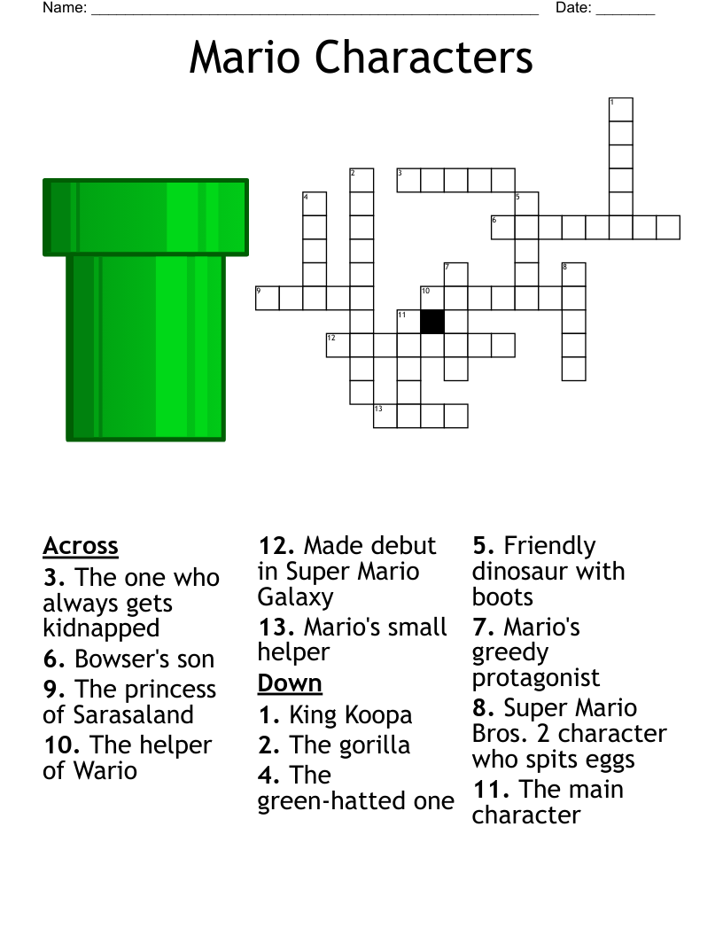 Super Mario Word Search WordMint