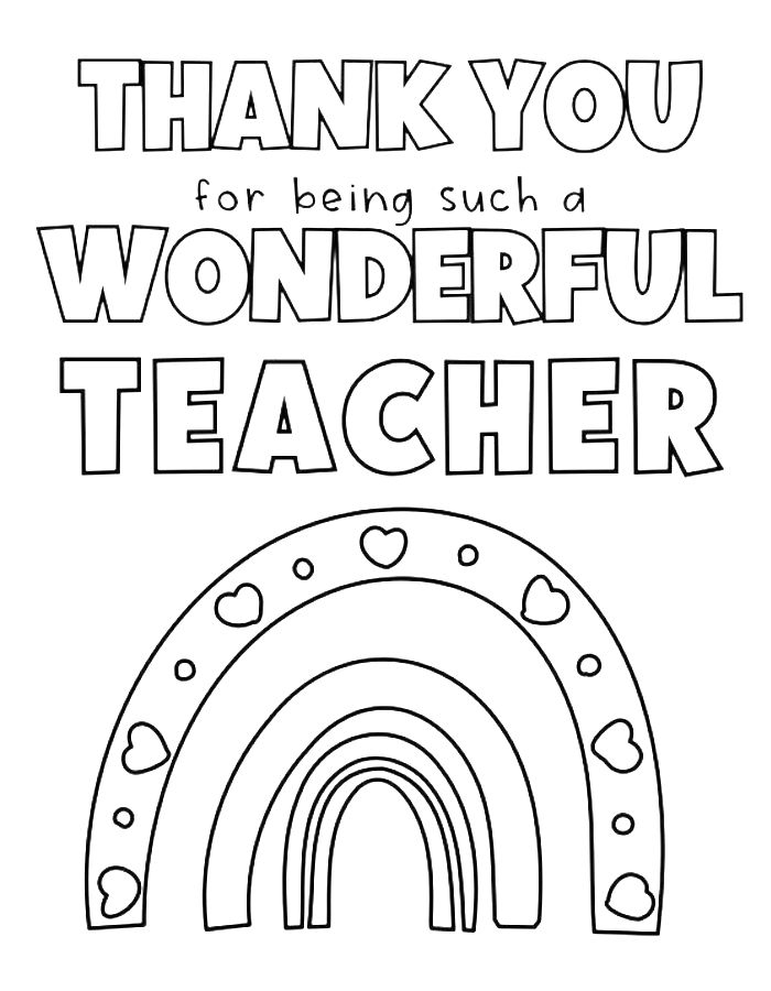 Teacher Appreciation Coloring Pages Free Printable PDF 