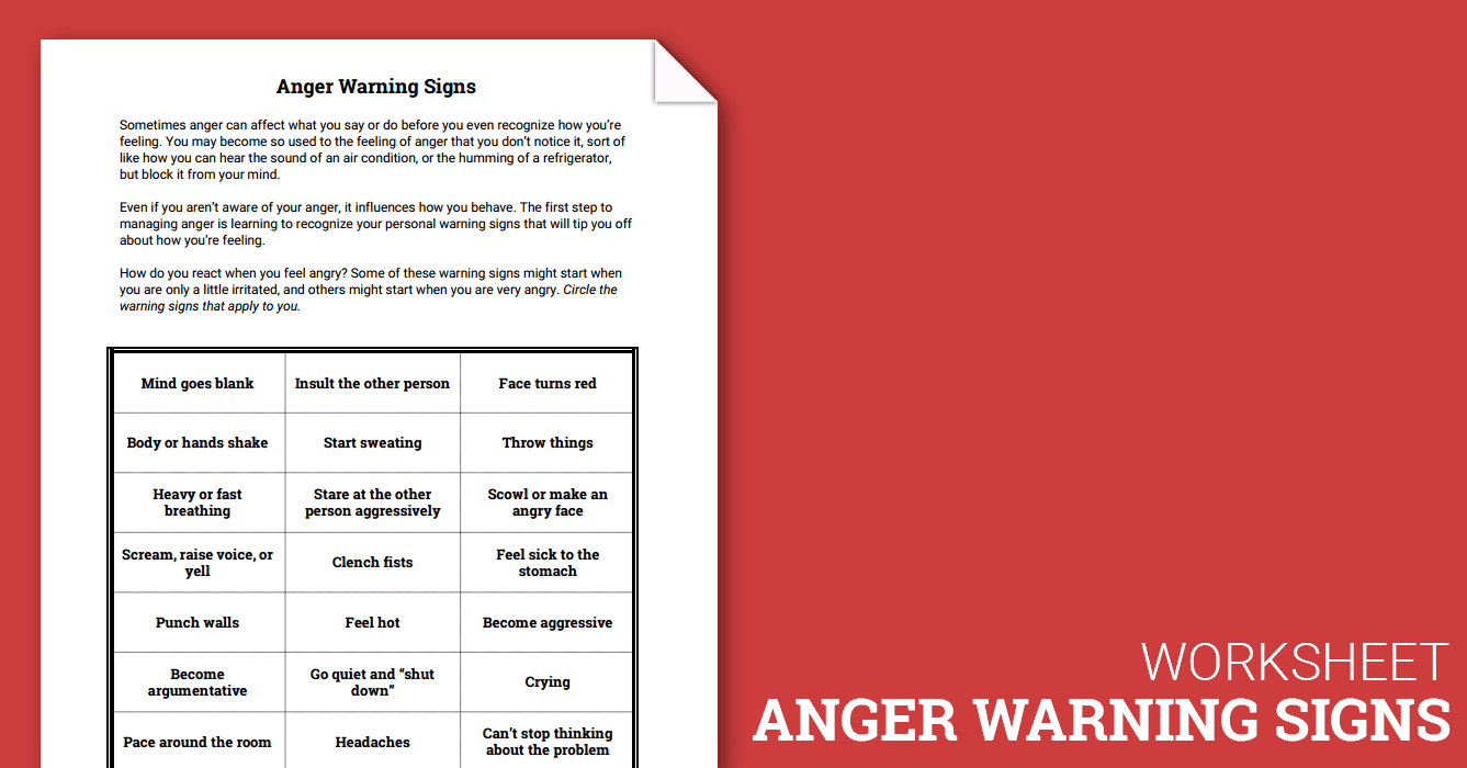 Therapy Aid Worksheets Anger Management DBT Worksheets