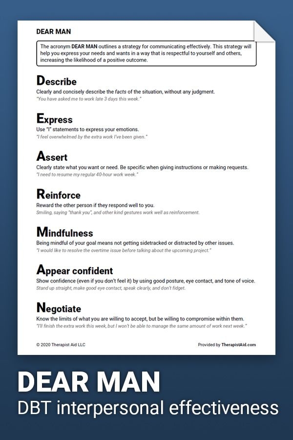 Therapy Aid Worksheets Boundaries DBT Worksheets