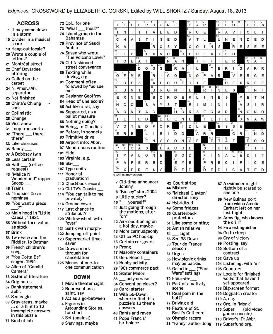 Todays Toronto Star Crossword Puzzle Printable Crossword Puzzles 