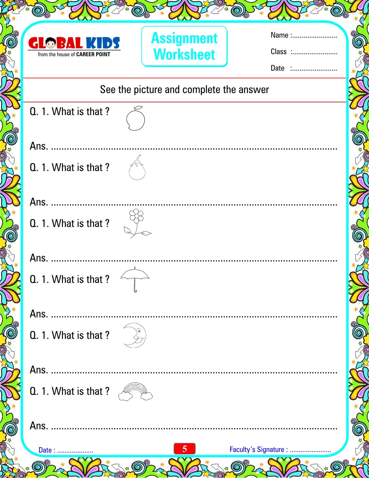 Ukg Class Ukg English Question Paper