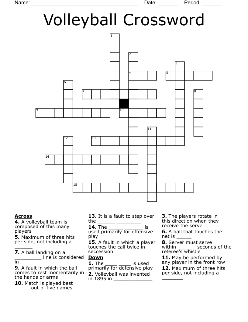 Volleyball Word Search Printable