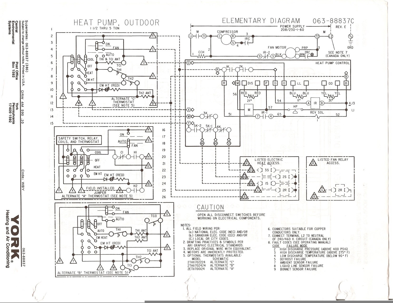 York Heat Pump Wiring Diagrams Data Wiring Diagram Schematic Heat 