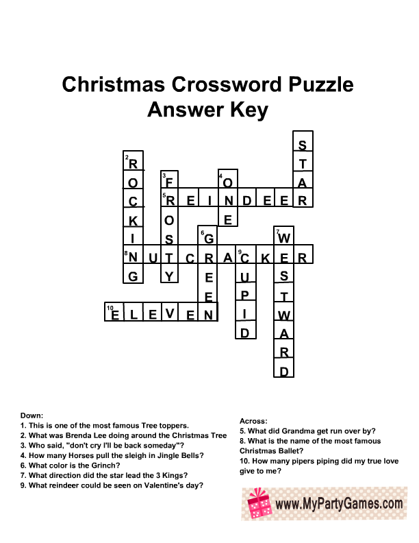 10 Free Printable Christmas Crossword Puzzles