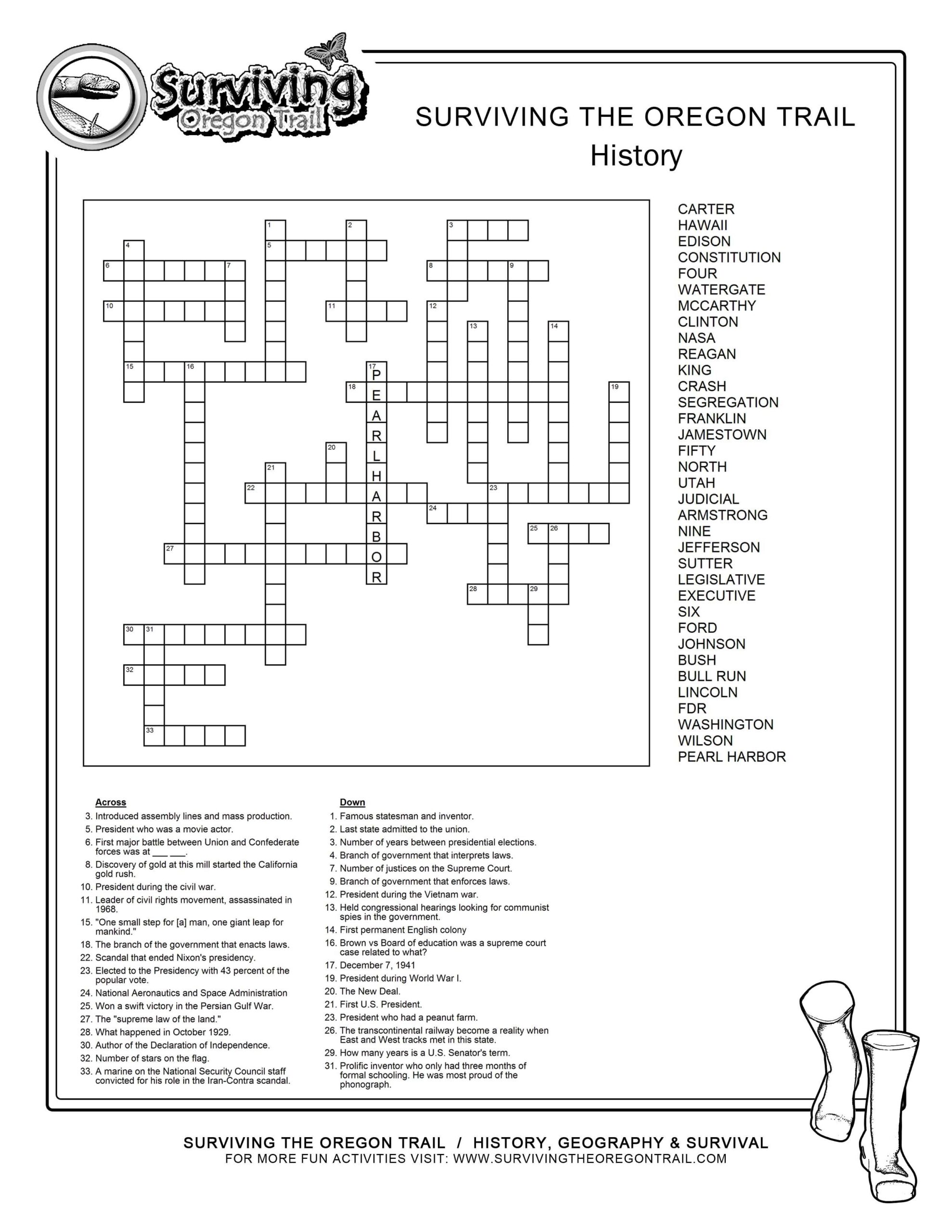 50 States Crossword Puzzle Printable Printable Crossword Puzzles