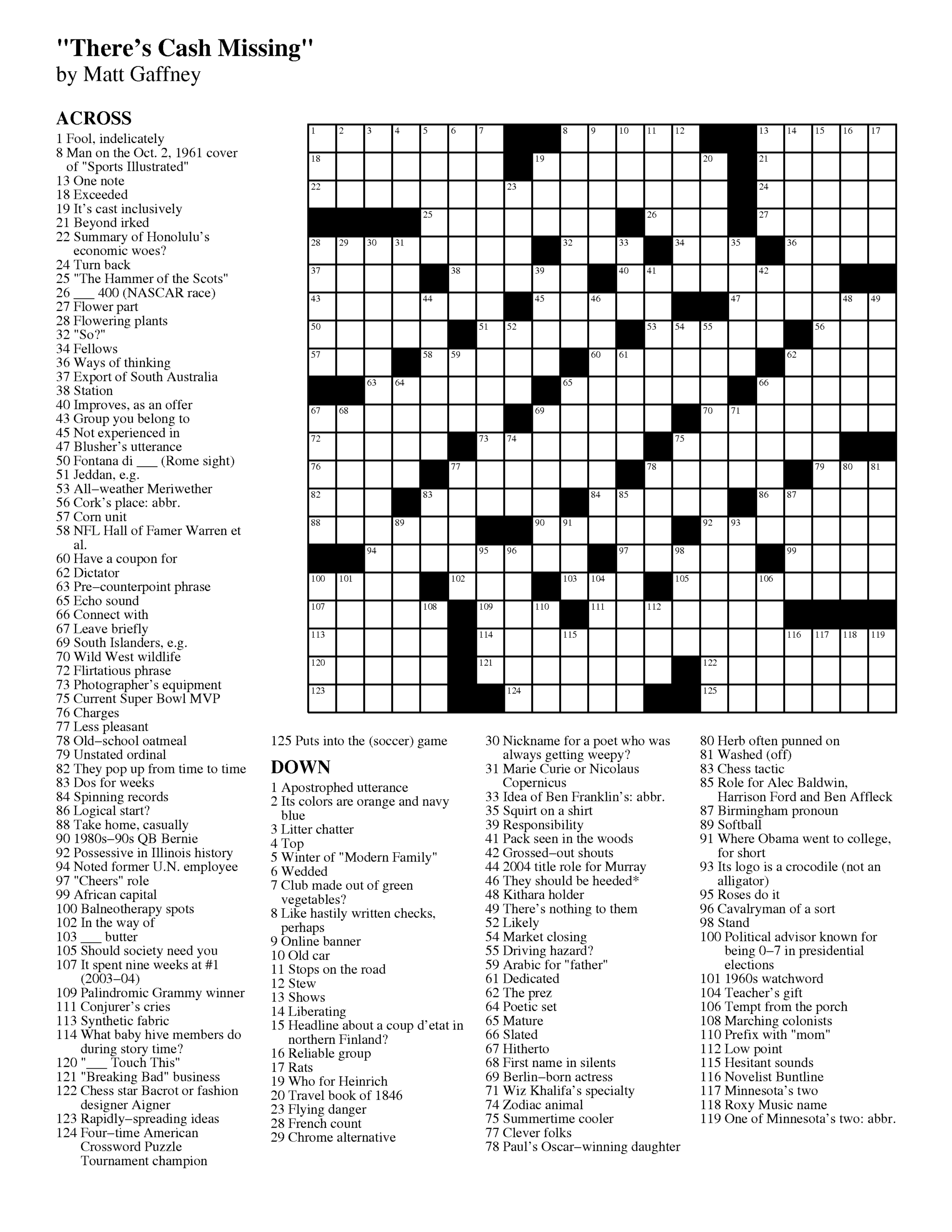 7 Free Printable Crosswords James Crossword Puzzles