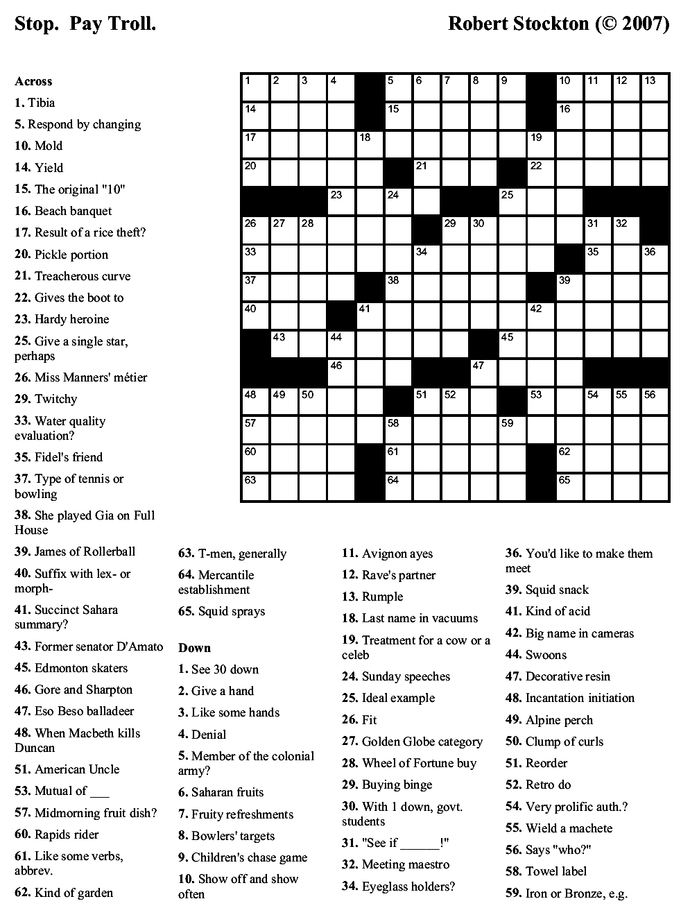 Beginner Easy Crossword Puzzles Printable