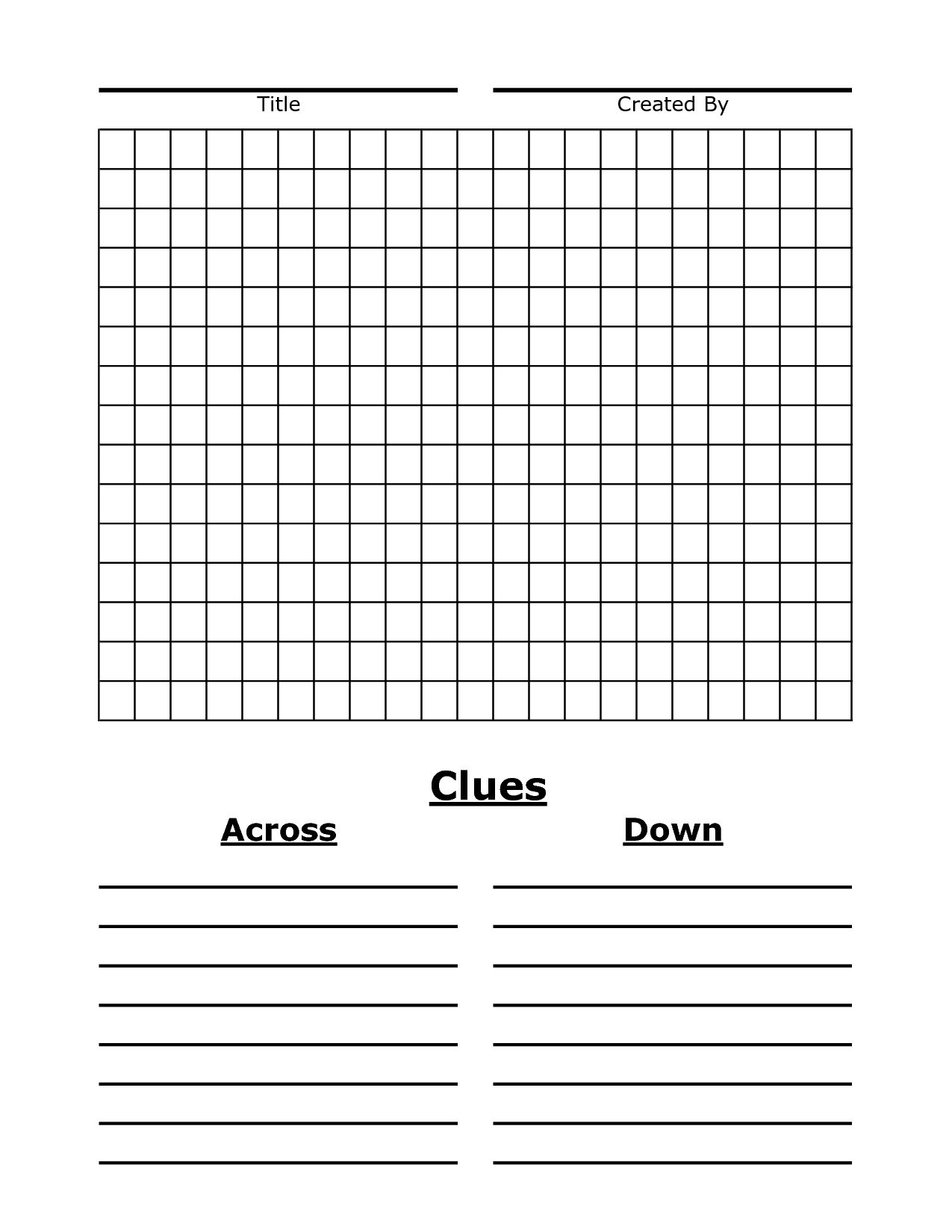 Blank Crossword Puzzle Grids Printable Deann Malik 39 s Crossword Puzzles