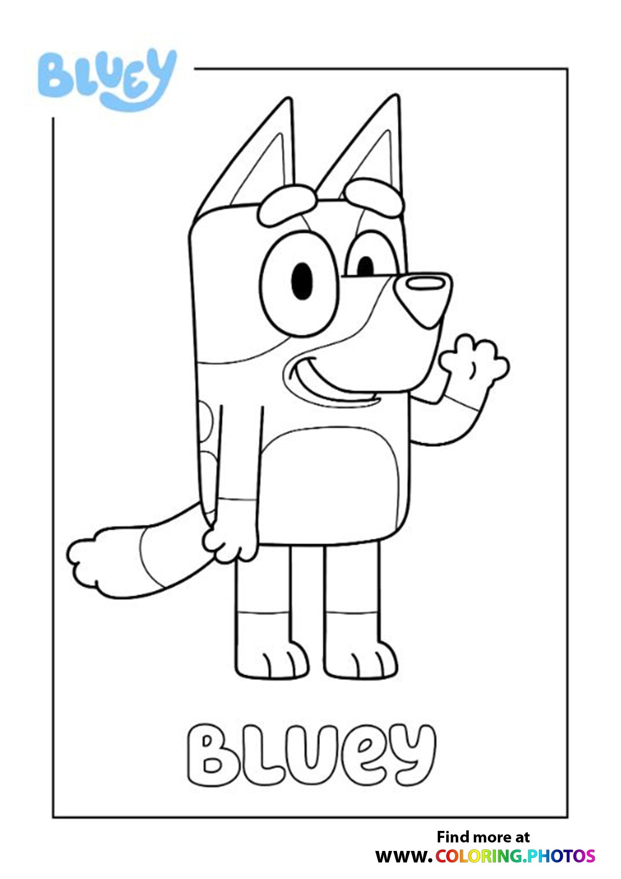 Bluey Coloring Pages For Kids Free And Easy Print Or Download