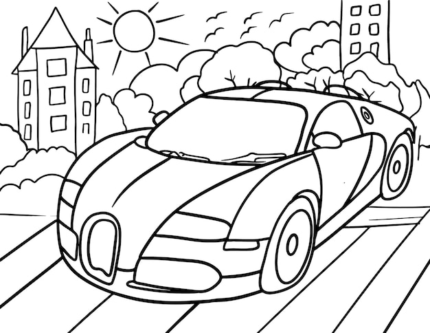 Car Coloring Page For Kids