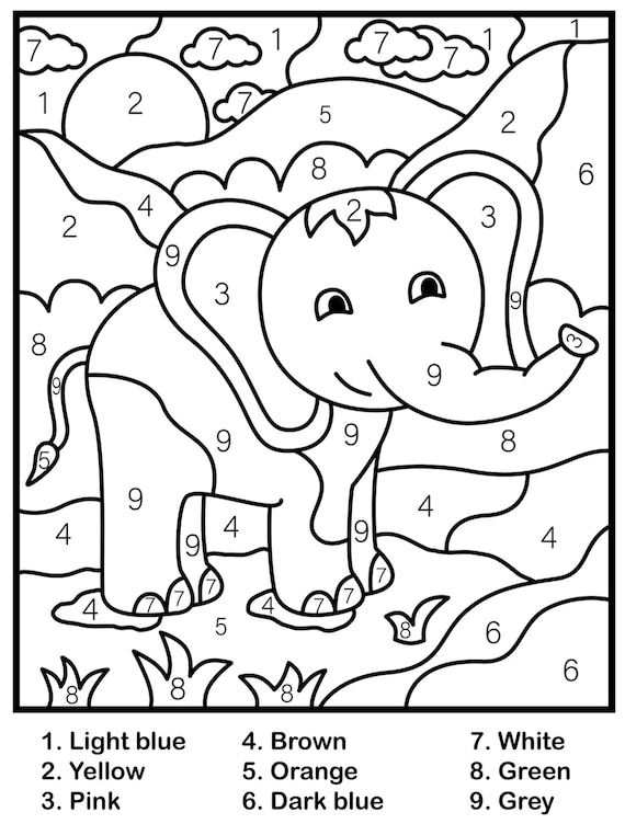 Children 39 s Color By Number Printable PDF Printable Etsy UK