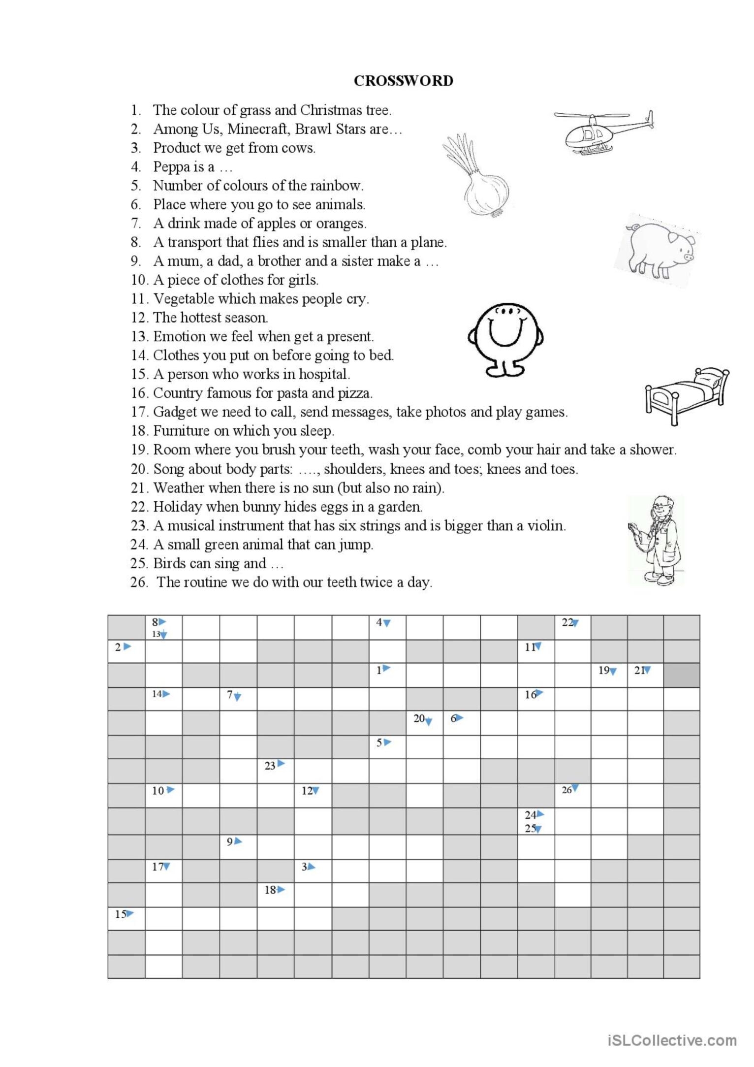 Crossword Answers Provided English ESL Worksheets Pdf Doc