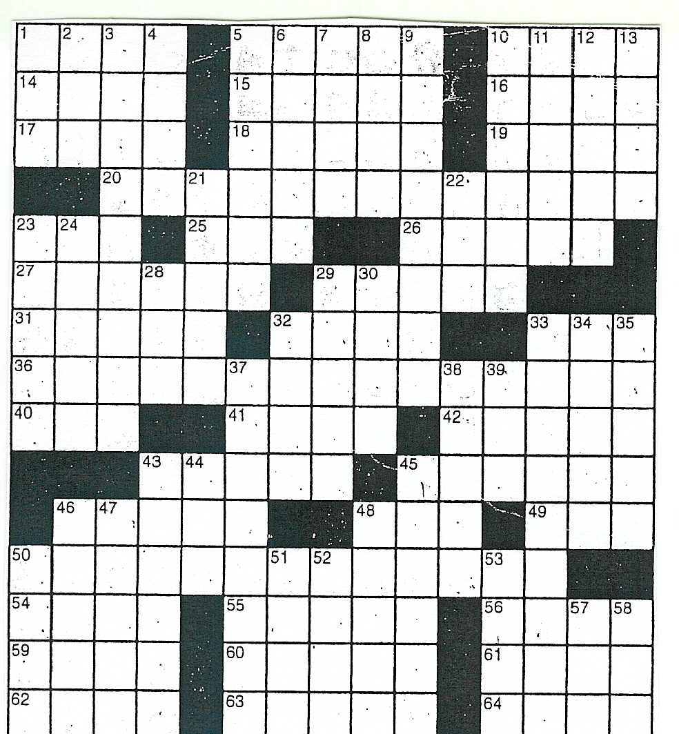 Crossword Puzzle Blank Template