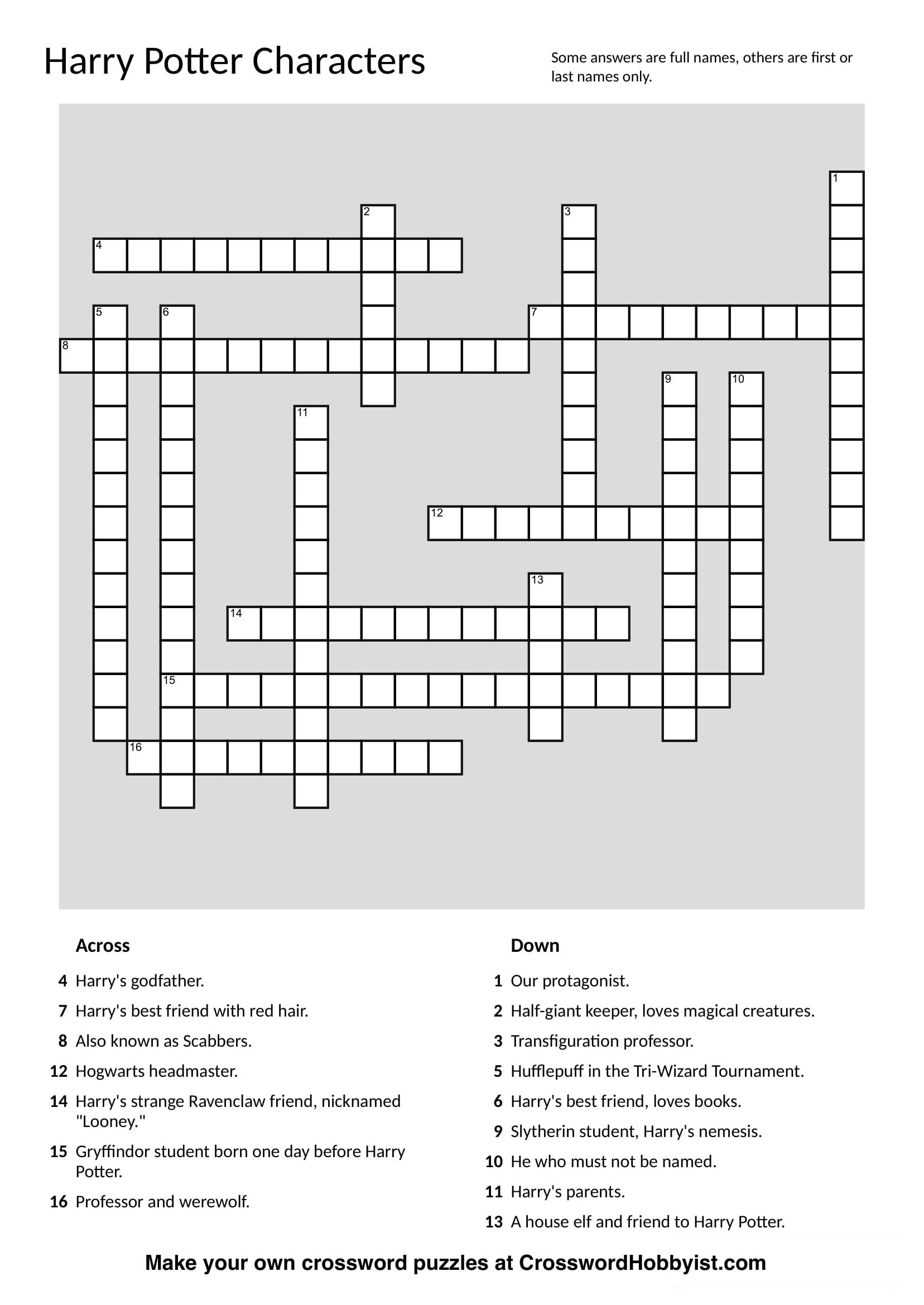 Crossword Puzzle Generator Create And Print Fully Customizable Make 