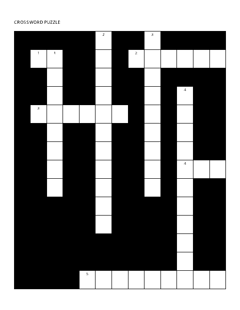 Crossword Puzzle Template Download Printable PDF Templateroller