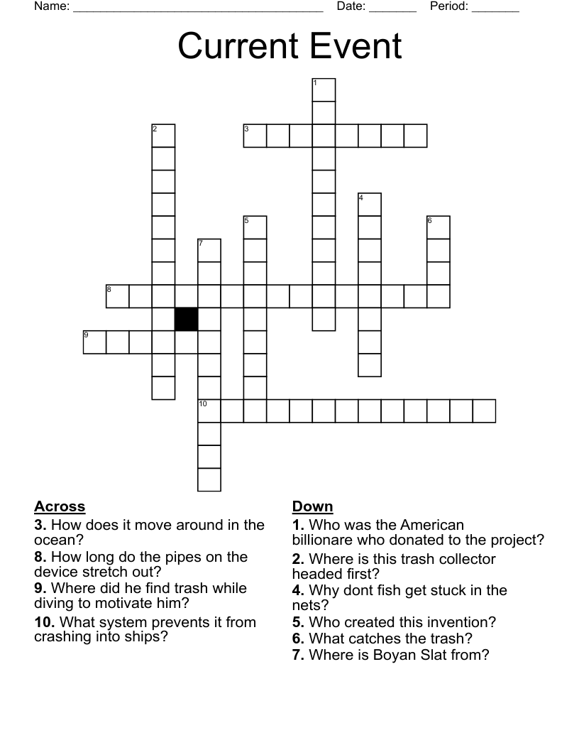 Current Event Crossword WordMint