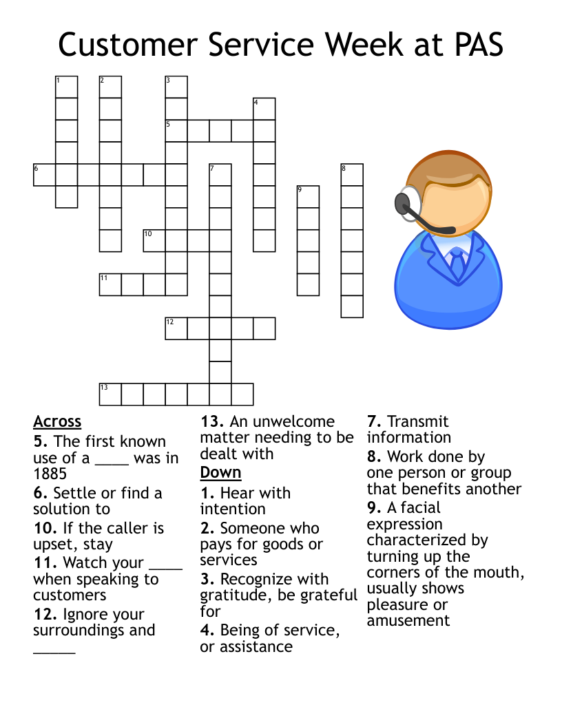 Customer Service Week Crossword WordMint
