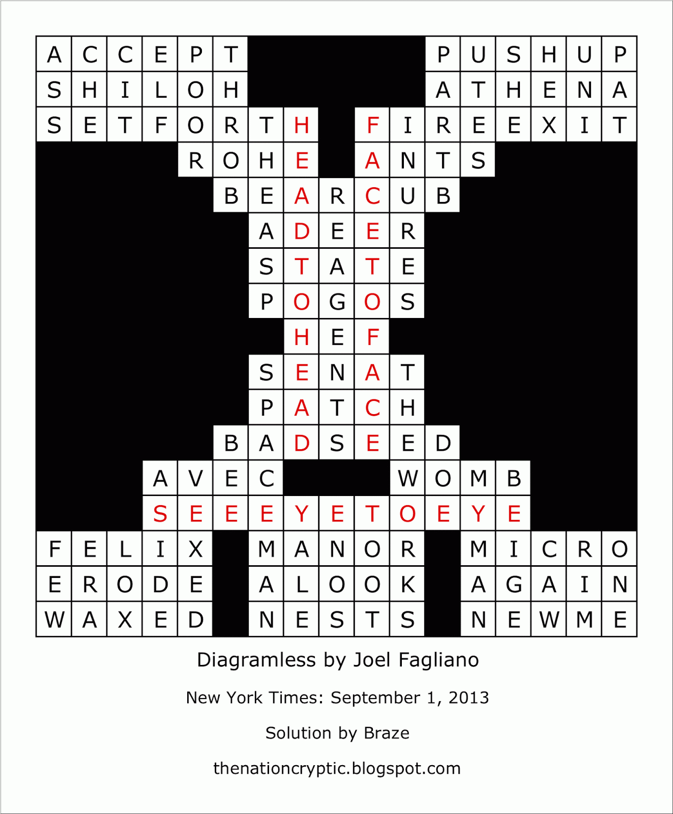 Diagramless Crossword Printable Printable Templates