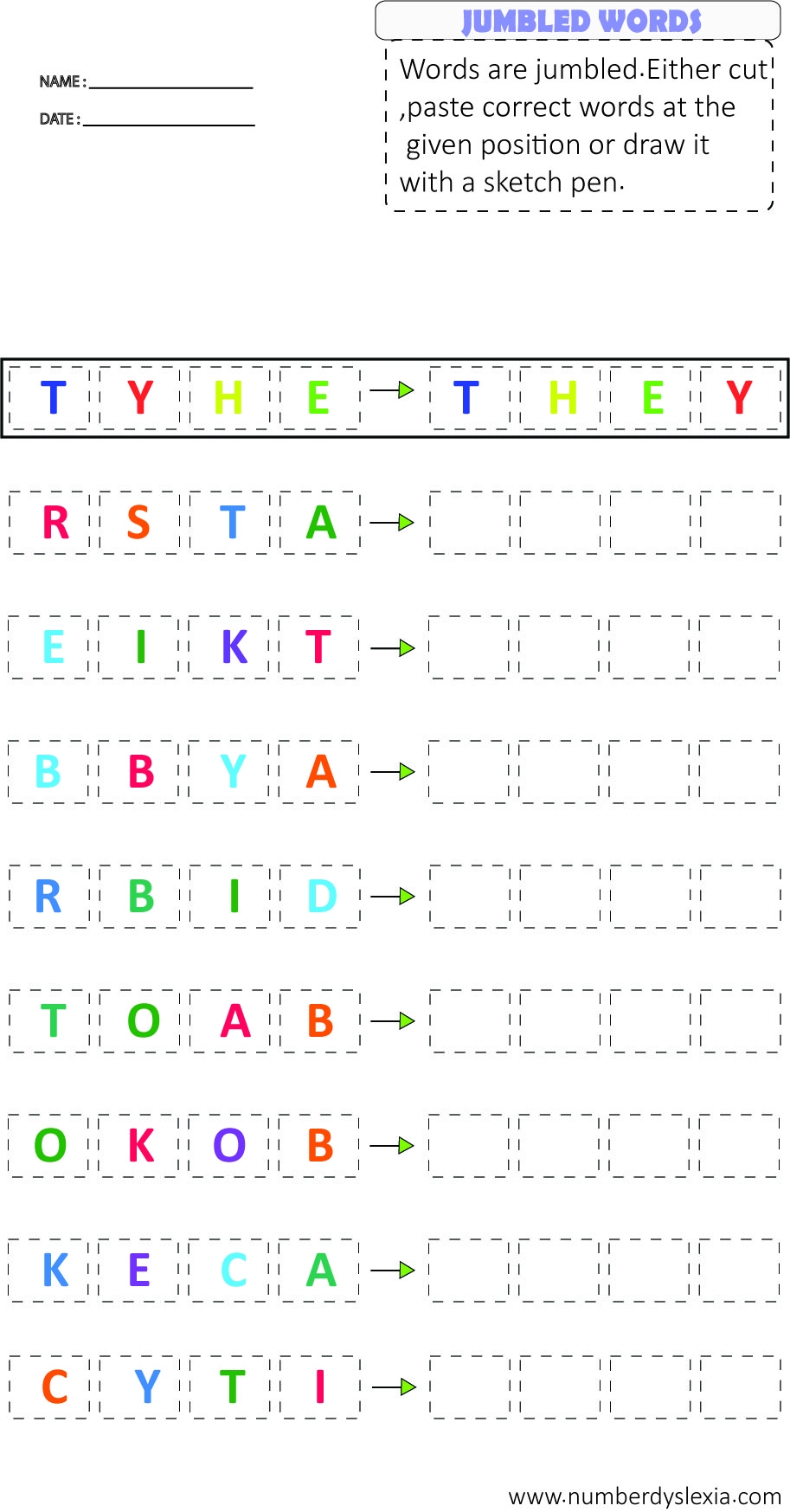 Dyslexia Worksheets Free Printable Printable Templates
