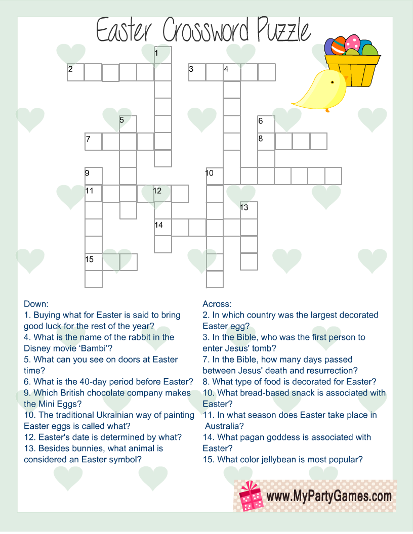 Easter Crosswords Printable