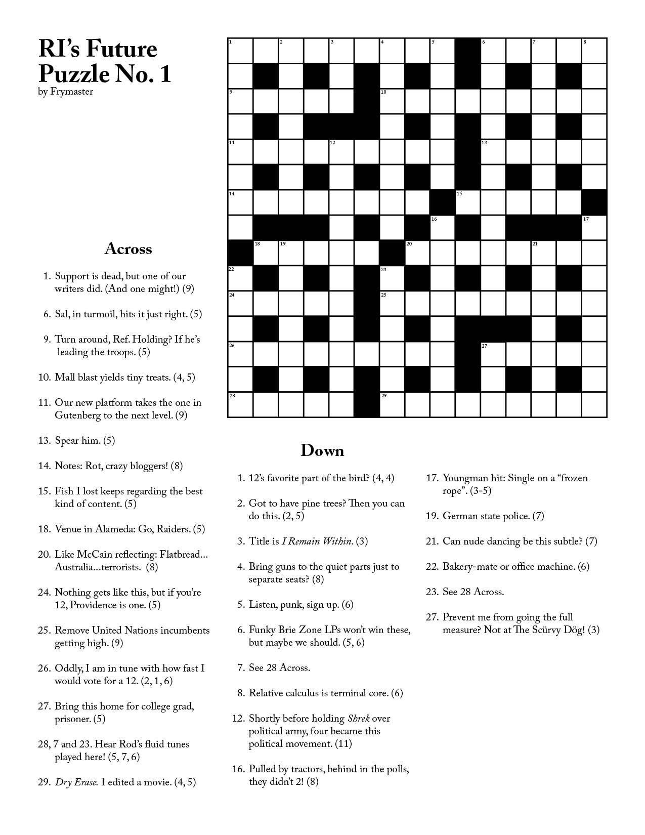 Free Cryptic Crosswords To Print Printable Crossword Puzzles Online