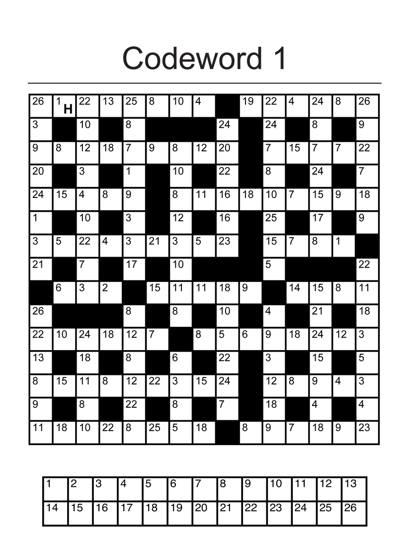 Free Online Printable Codeword Puzzles FreePrintableTM 
