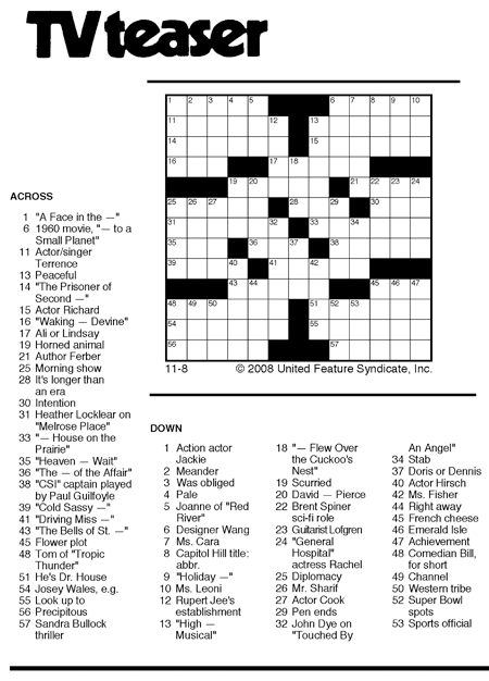 Free Printable Blockbuster Crossword Puzzles Free Templates Printable